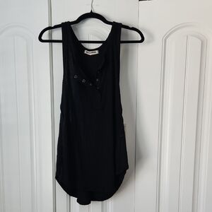 FP Movement by Free People Black Tank Top with Button Details